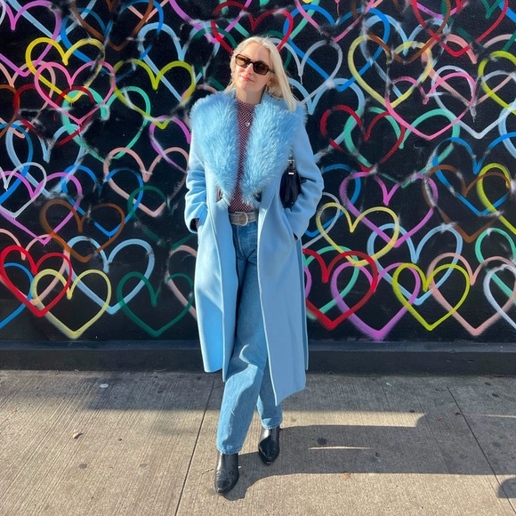 Blue Fur Coat - Picture 1 of 5